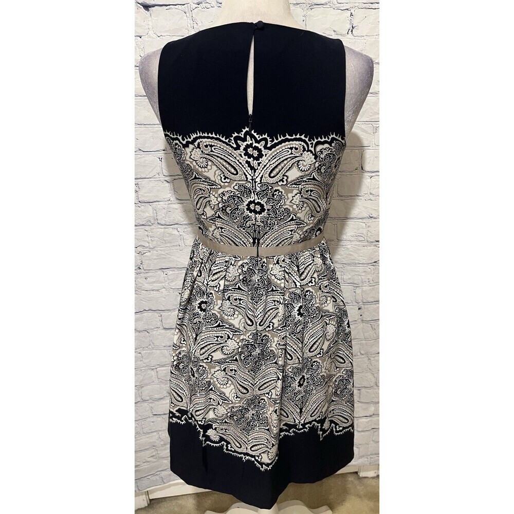 Ann Taylor Loft Dress Blue Multicolor Paisley Lined Sleeveless Career Casual 2P - Picture 4 of 6